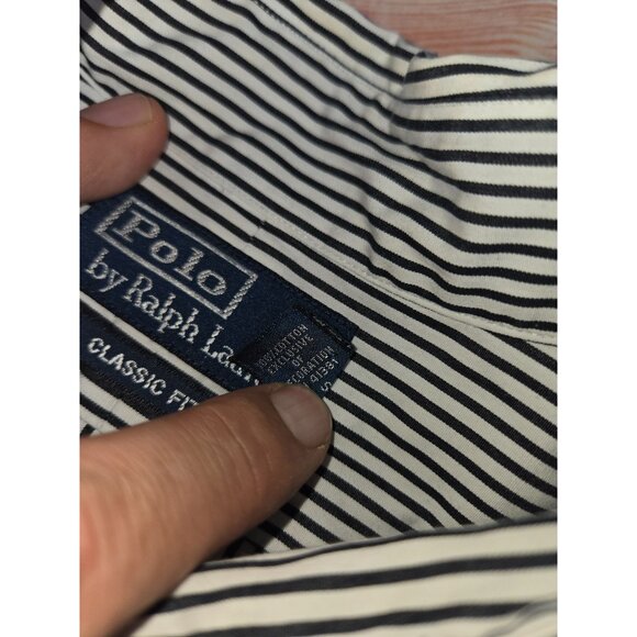 Polo Ralph Lauren Mens Classic Fit Striped Button-Down Shirt XXL Black & White - Picture 5 of 8